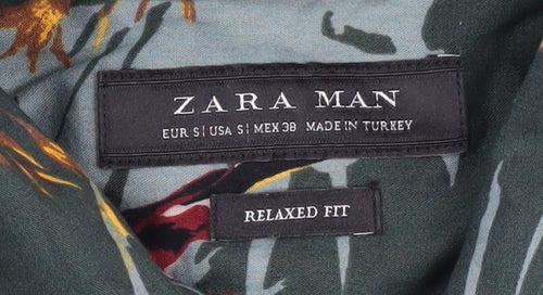 Zara Men's Multicoloured Floral Shirt S