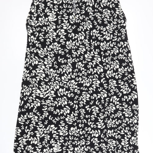 H&M Women's Black Floral Sleeveless Dress M