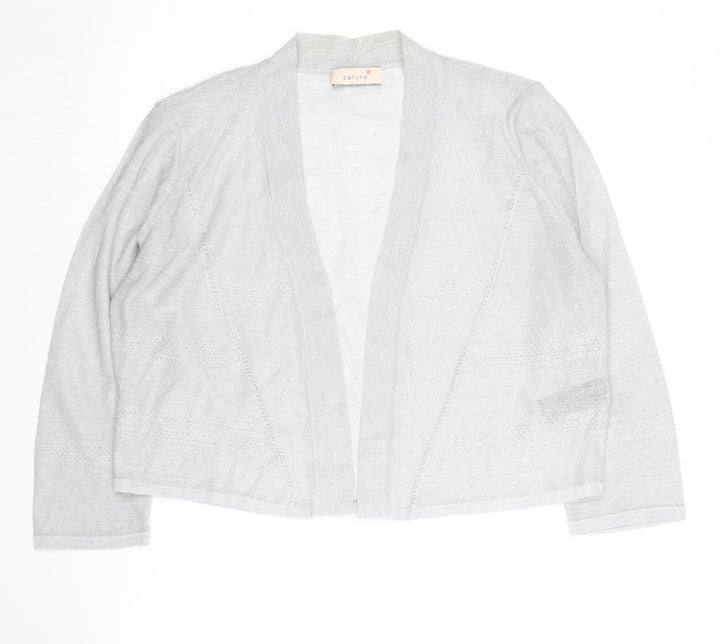 Marks and Spencer Women's Grey Open Front Cardigan - Size 16