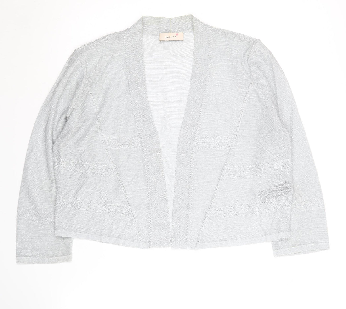 Marks and Spencer Women's Grey Open Front Cardigan - Size 16