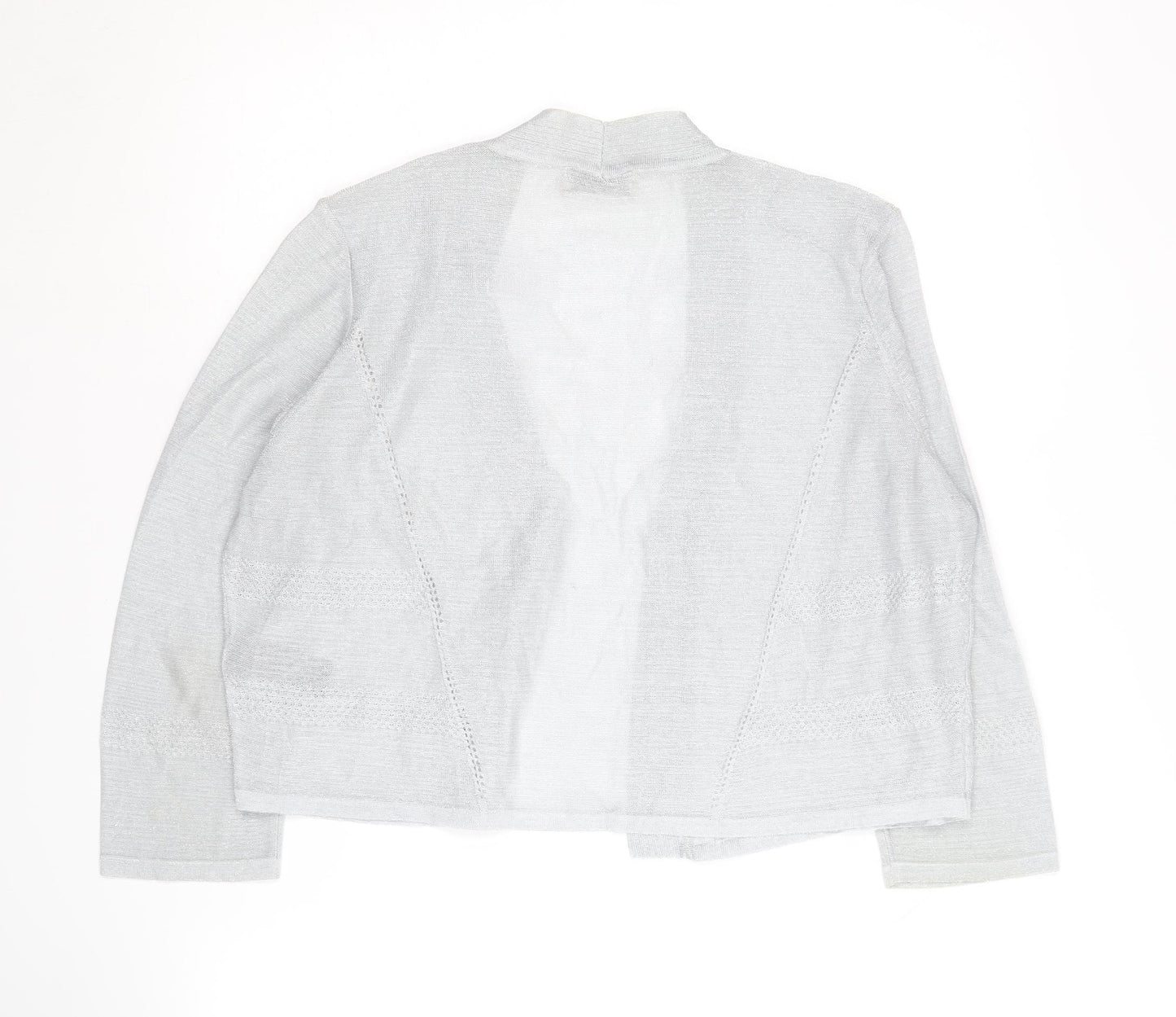 Marks and Spencer Women's Grey Open Front Cardigan - Size 16