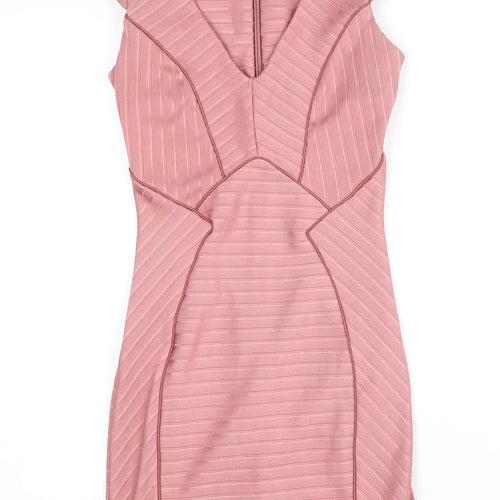 Topshop Women’s Pink Bodycon Dress - Size 4