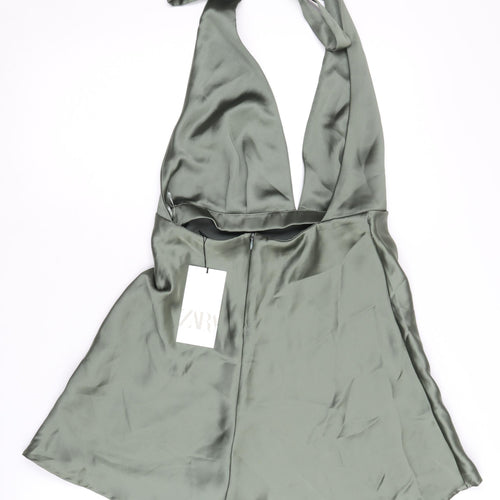 Zara Women’s Green Halter Blouse - Size 12