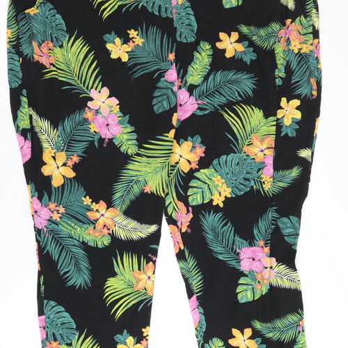 Yours Women's Multicoloured Floral Trousers 26-28