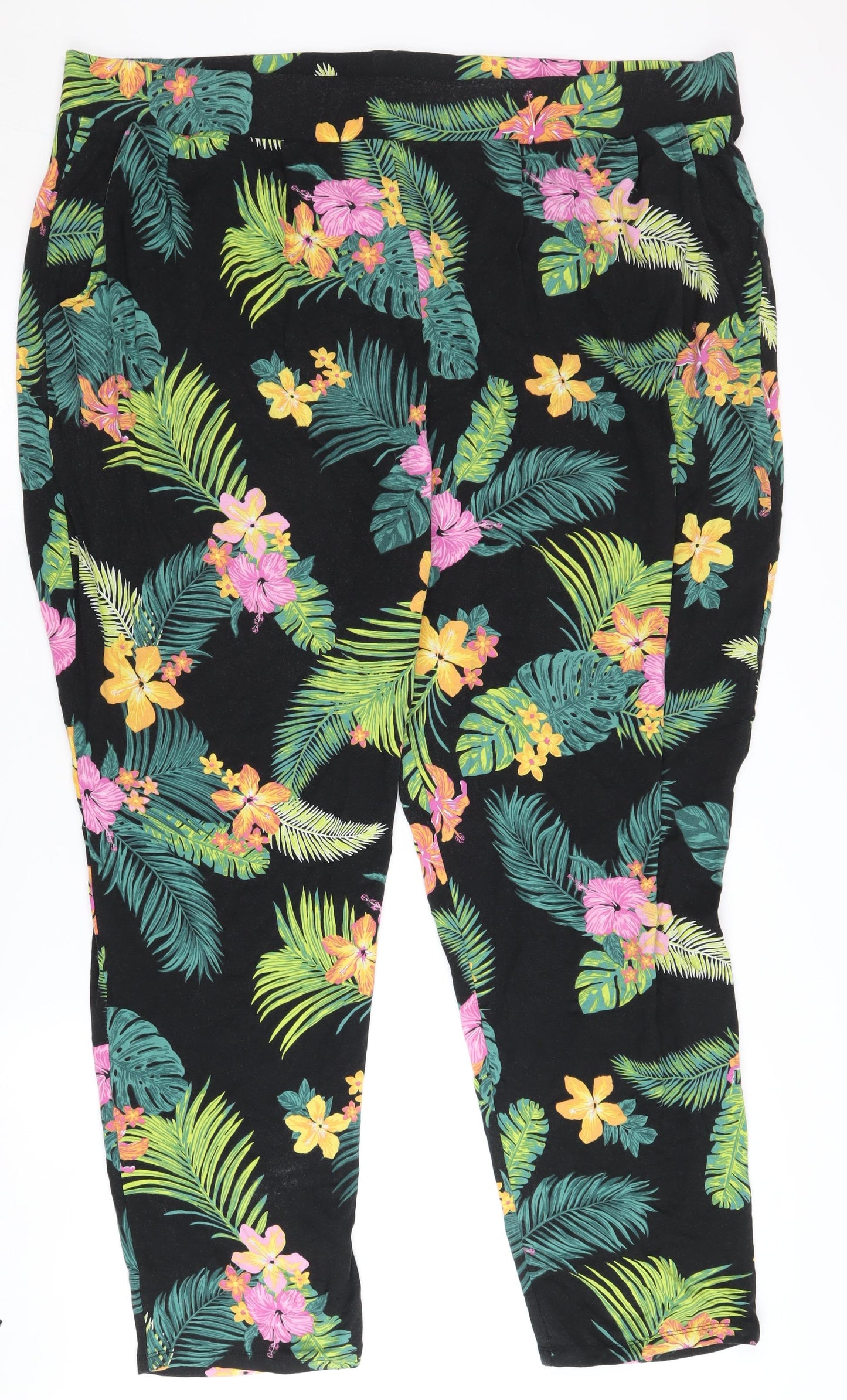 Yours Women's Multicoloured Floral Trousers 26-28