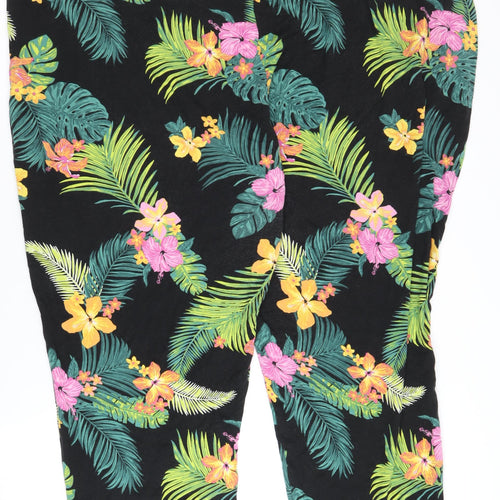Yours Women's Multicoloured Floral Trousers 26-28