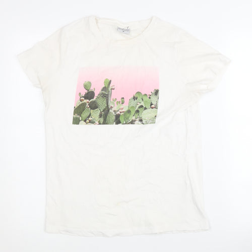 Stitch & Soul Women's White T-Shirt, Size M, Casual