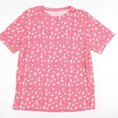Dunnes Stores Women's Pink Floral Cotton T-Shirt, Small