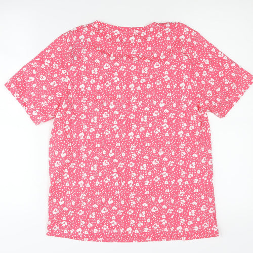 Dunnes Stores Women's Pink Floral Cotton T-Shirt, Small