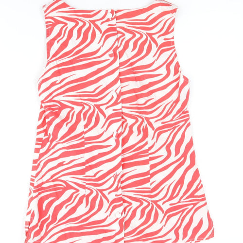 Et Vous Women's Red Zebra Print Sleeveless Blouse Size 8