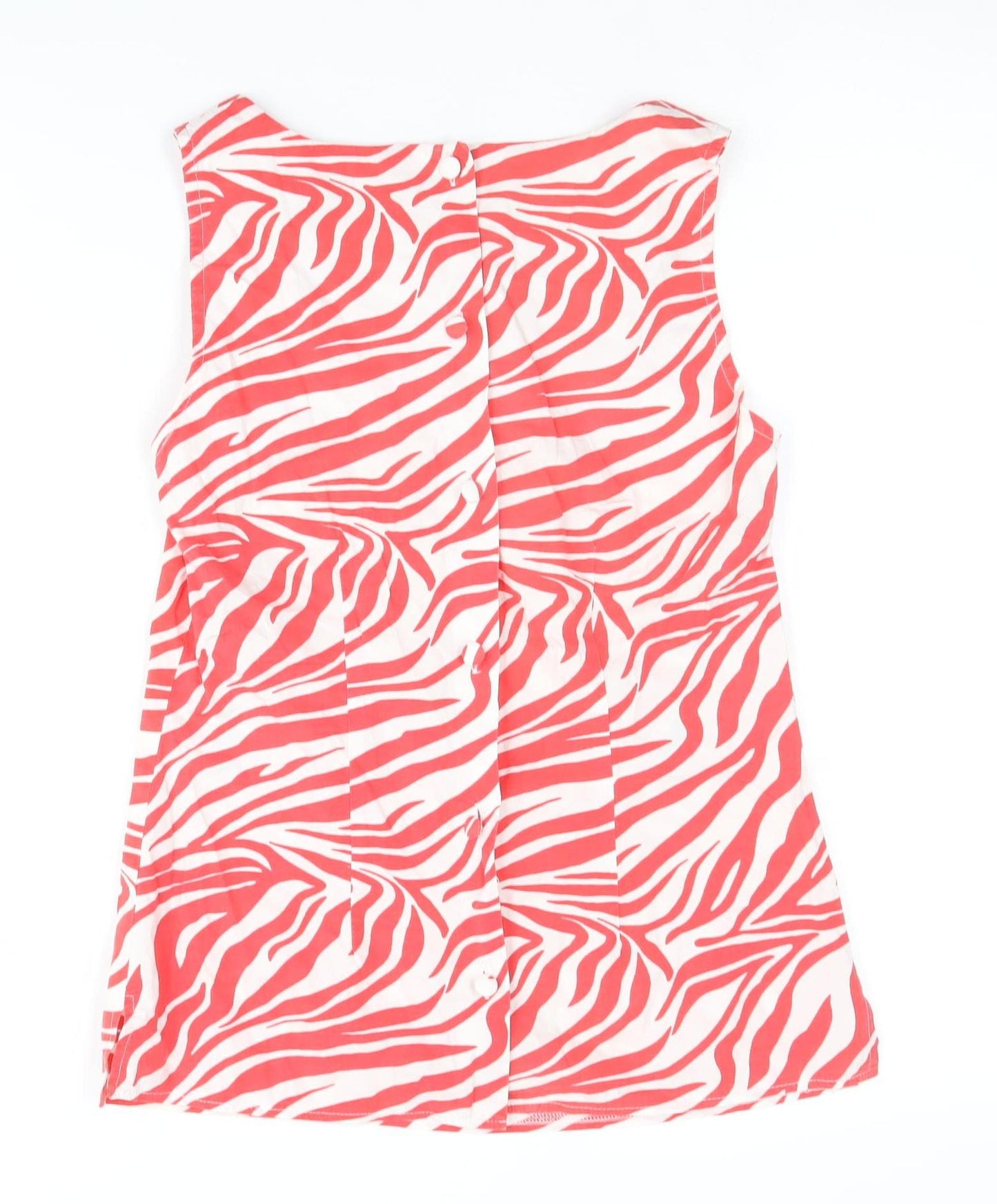 Et Vous Women's Red Zebra Print Sleeveless Blouse Size 8