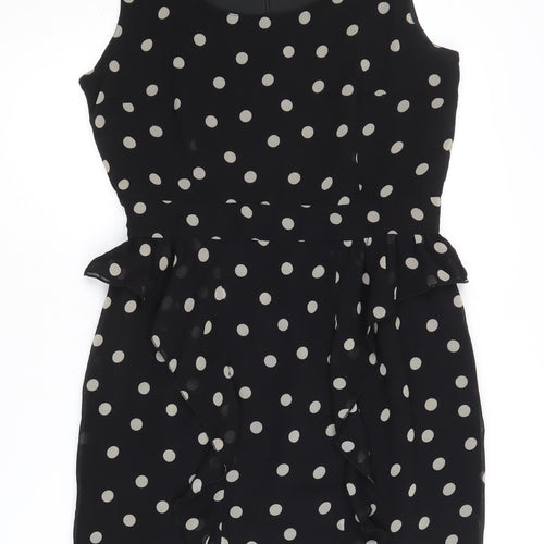 Darling Women's Black Polka Dot Sheath Dress M