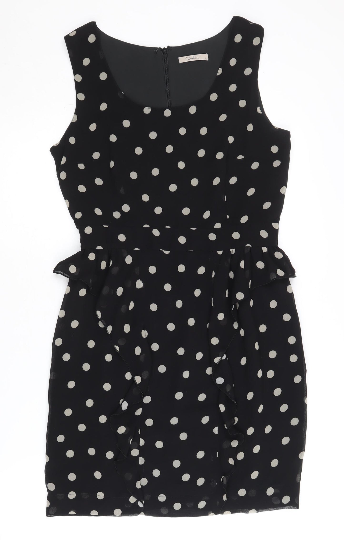 Darling Women's Black Polka Dot Sheath Dress M