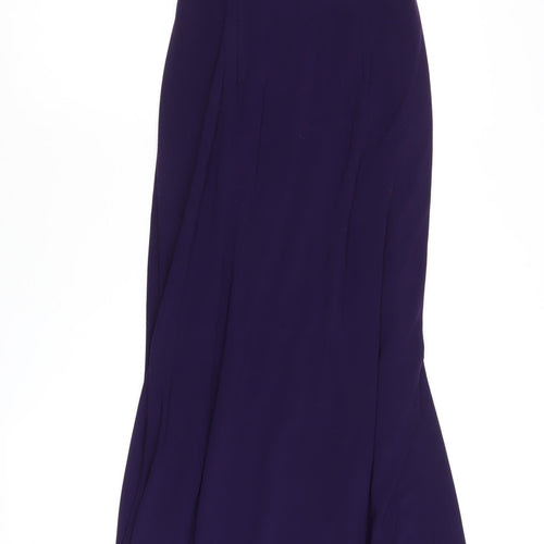 Illusion Women's Purple Beaded Maxi Dress, Size 4