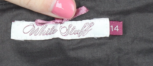 White Stuff Women's Brown Floral Embroidered Skirt Size 14