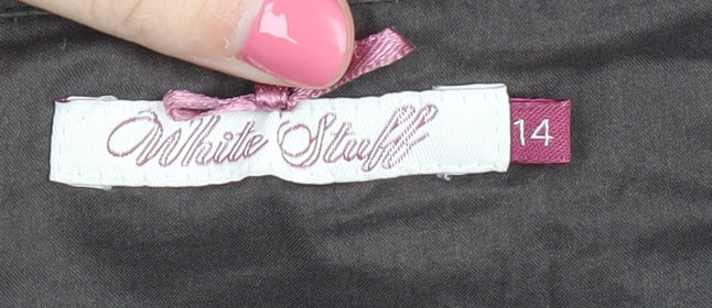White Stuff Women's Brown Floral Embroidered Skirt Size 14