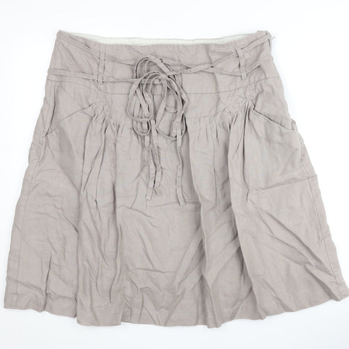Fat Face Women's Beige Linen Skirt Size 16