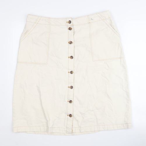 Marks and Spencer Women's Beige Pencil Skirt Size 18