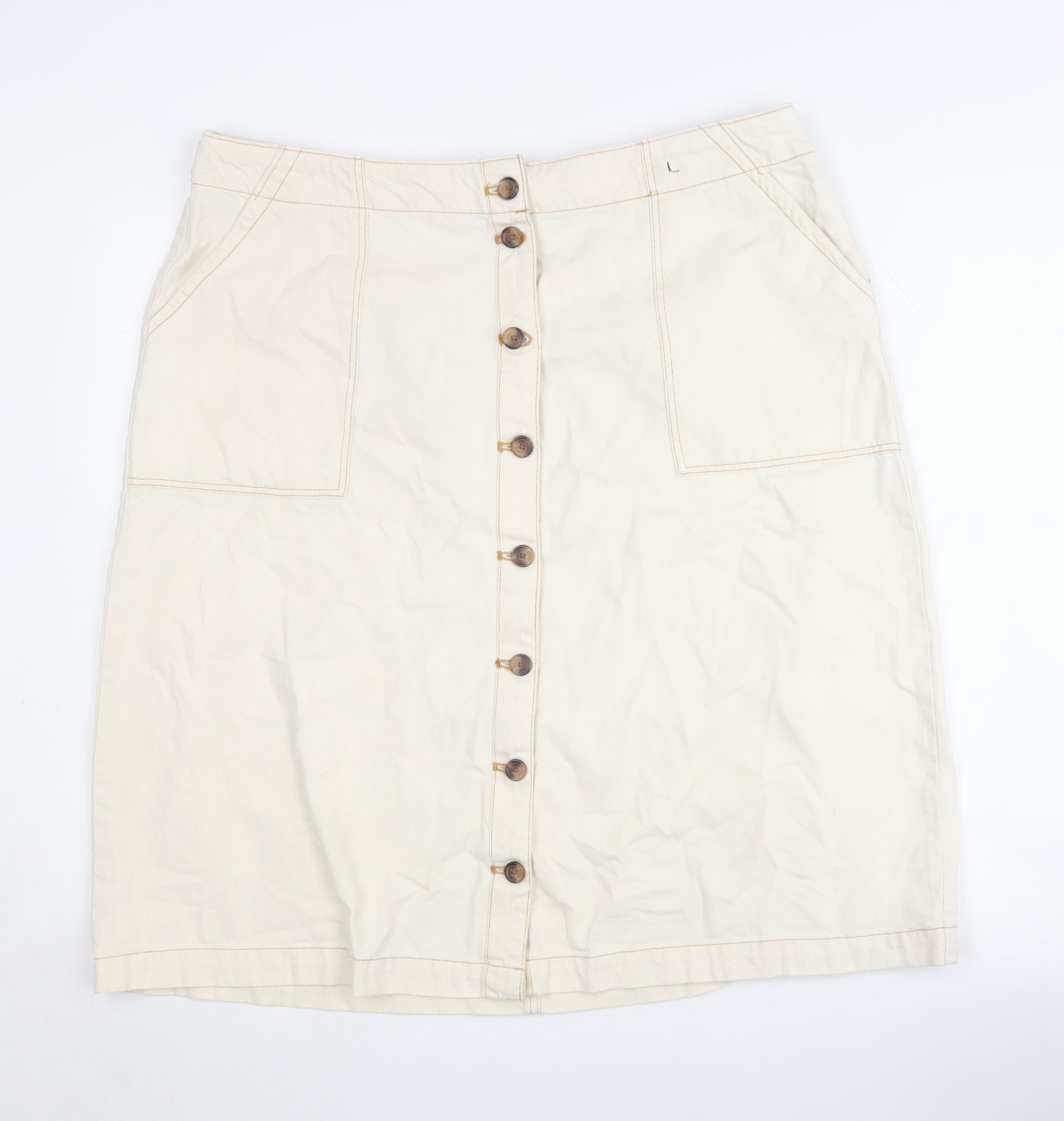 Marks and Spencer Women's Beige Pencil Skirt Size 18