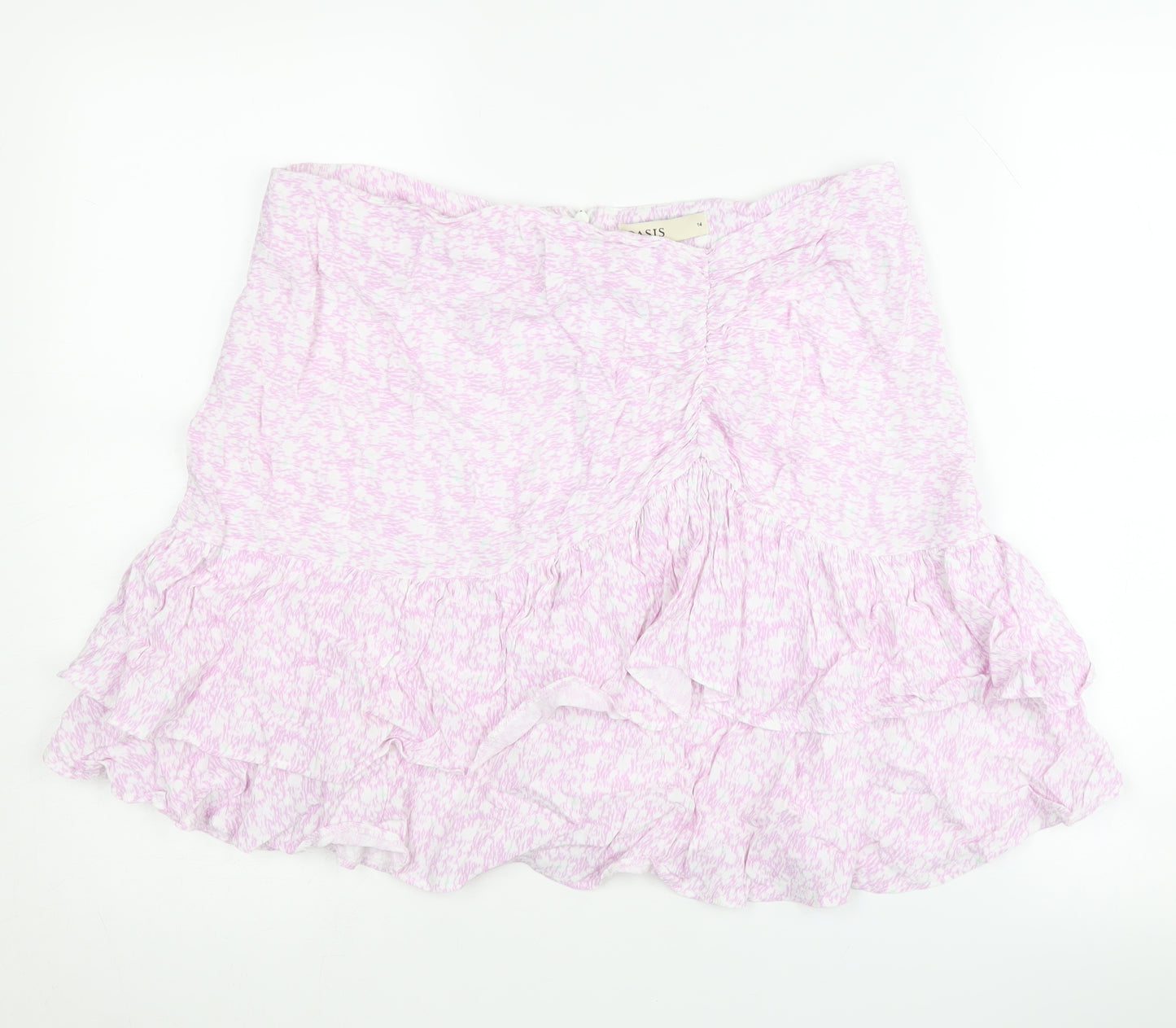 Oasis Women's Multicoloured Short Flare Skirt Size 14