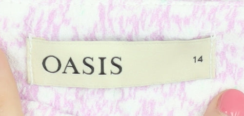 Oasis Women's Multicoloured Short Flare Skirt Size 14