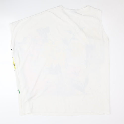 Zara Women's Multicoloured Floral Sleeveless T-Shirt M