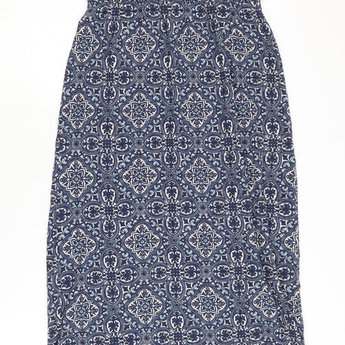 Next Women’s Blue Geometric Strapless Midi Dress