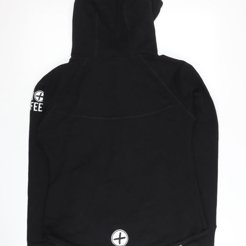GYM+COFFEE Unisex Black Full Zip Hoodie L