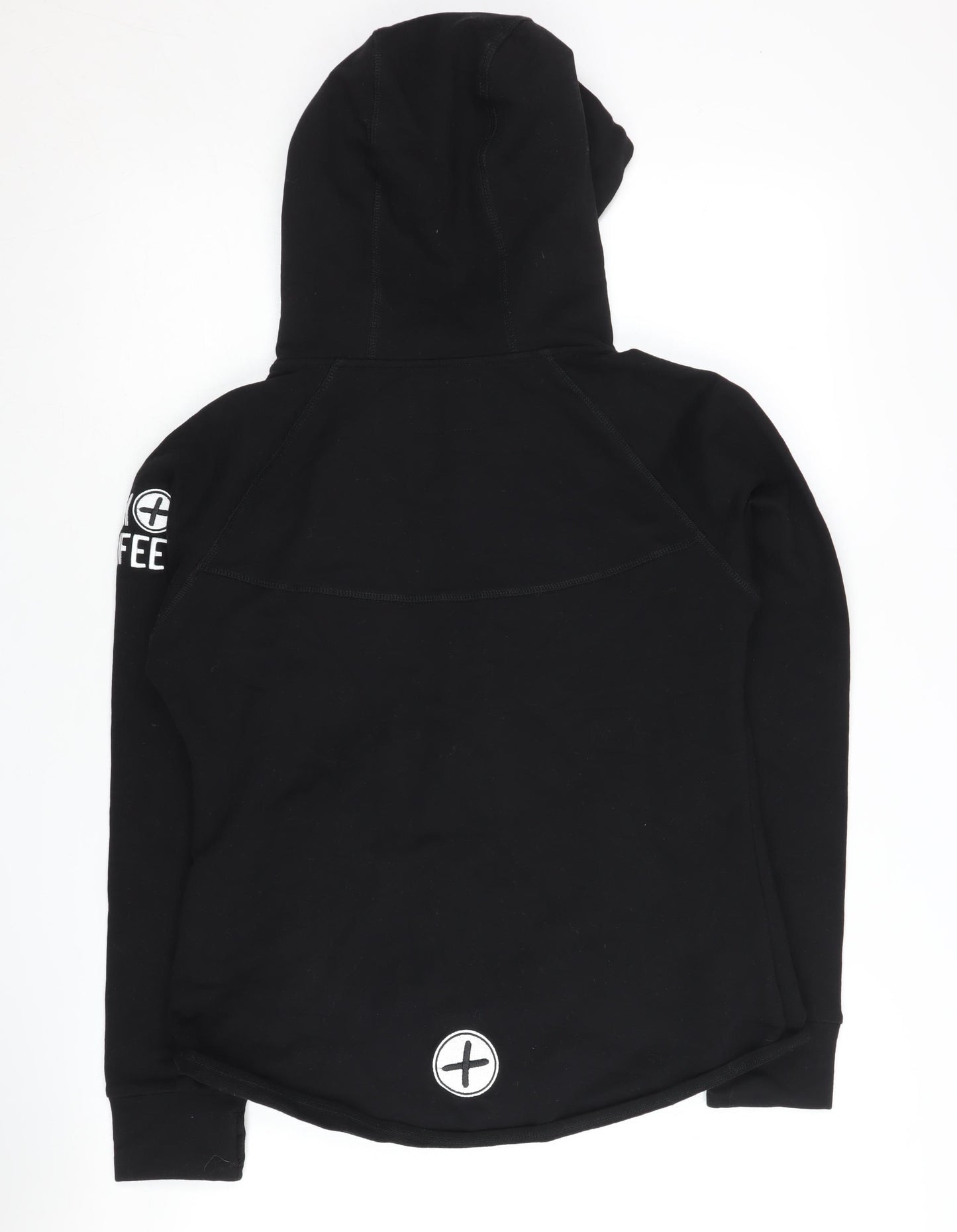 GYM+COFFEE Unisex Black Full Zip Hoodie L