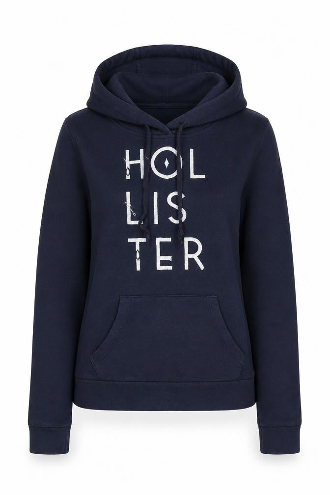 Front view of Hollister Women's Blue XS Pullover Hoodie