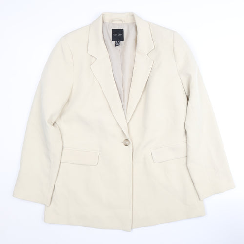 New Look Women's Beige Single-Breasted Jacket, Size 14