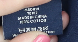 Crew Clothing Co. Men's Blue XL Henley Sweatshirt