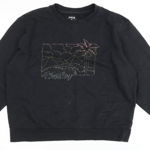 Hurley Men's Black M Pullover Sweatshirt Beach Theme