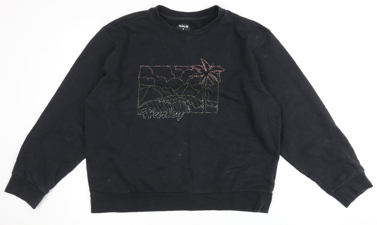 Hurley Men's Black M Pullover Sweatshirt Beach Theme