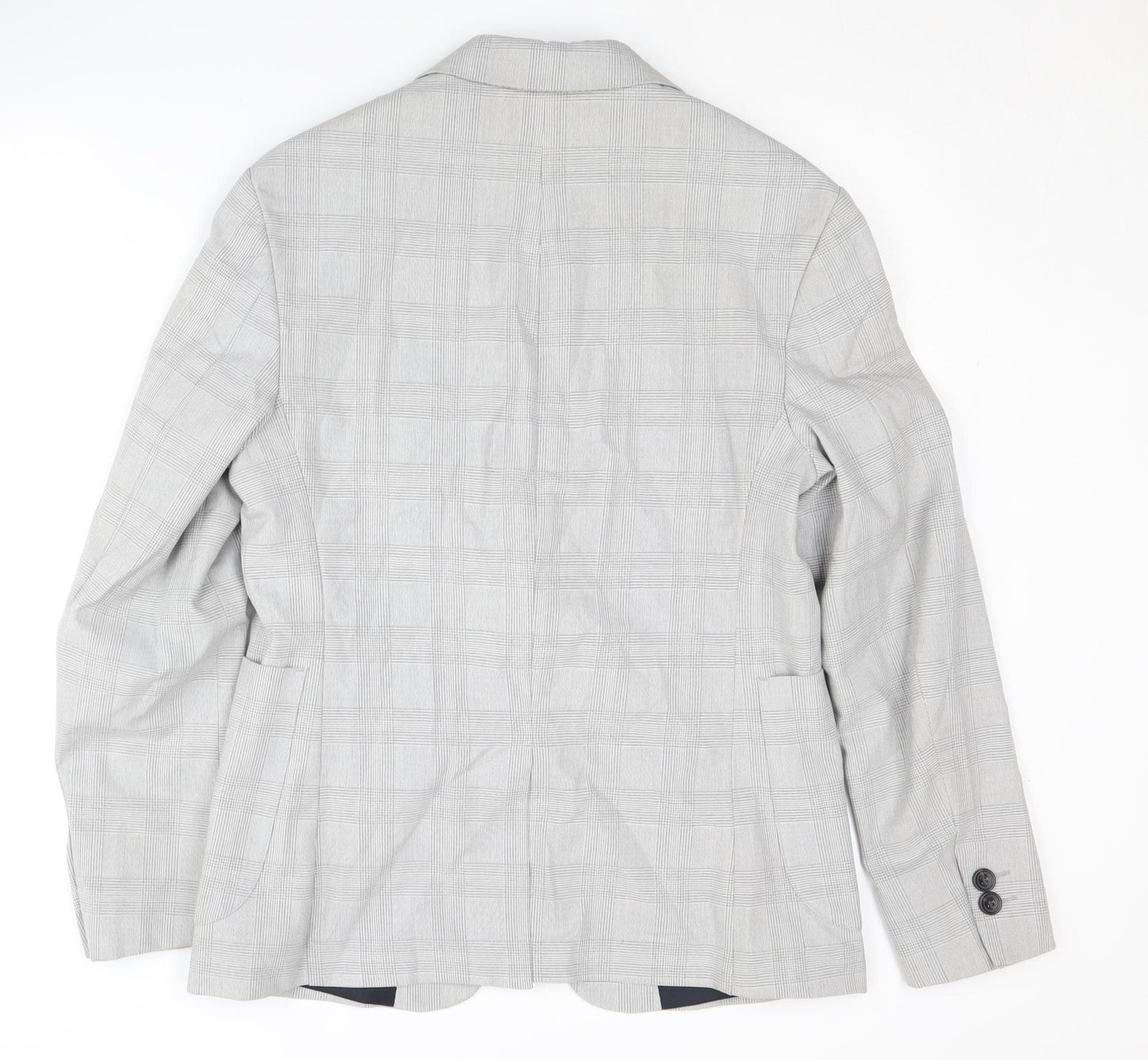 Zara Men's Grey Check Blazer - 46