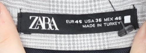 Zara Men's Grey Check Blazer - 46