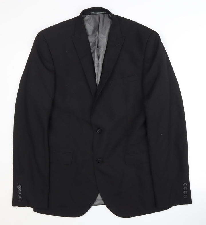 Next Men's Black Blazer 42L Long Length Formal Jacket