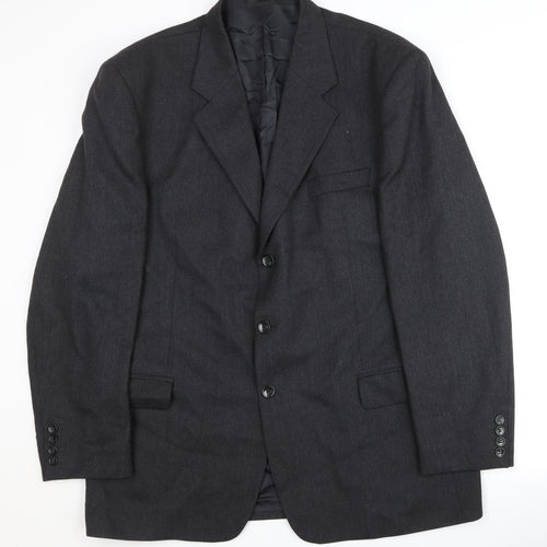 Meurice Men's Grey Wool Blazer 44R Regular Fit