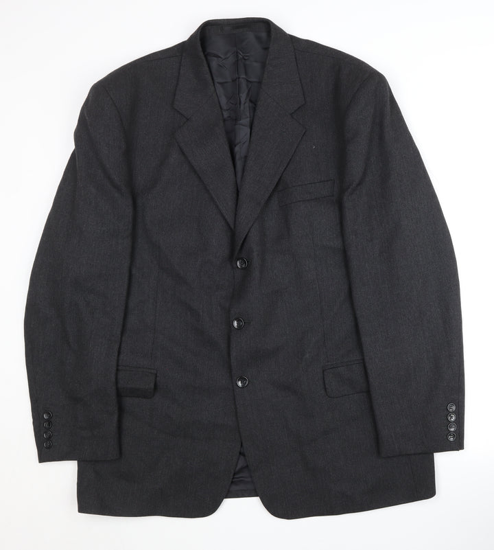 Meurice Men's Grey Wool Blazer 44R Regular Fit