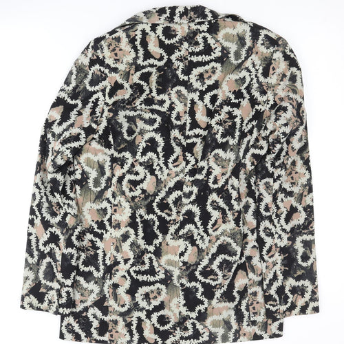 Topshop Women's Black Animal Print Blazer Size 8