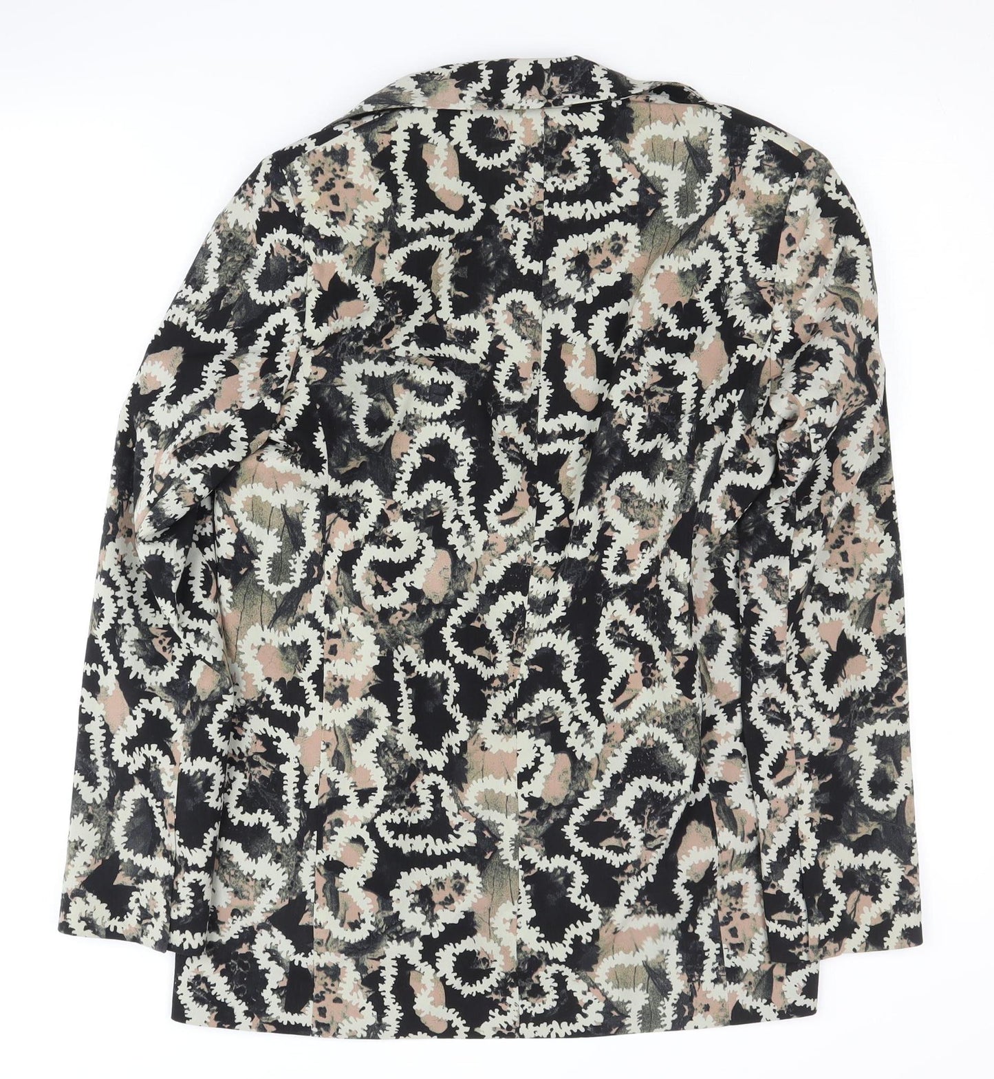 Topshop Women's Black Animal Print Blazer Size 8