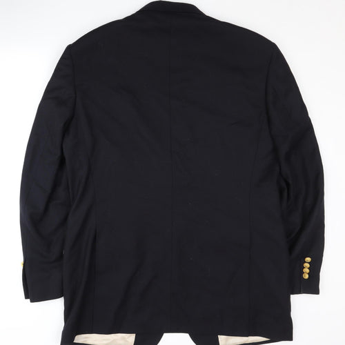 DAKS Men's Black Wool Blazer 42R Regular Fit