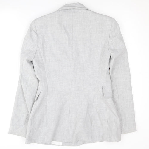 Zara Womens Grey XS Double-Breasted Blazer
