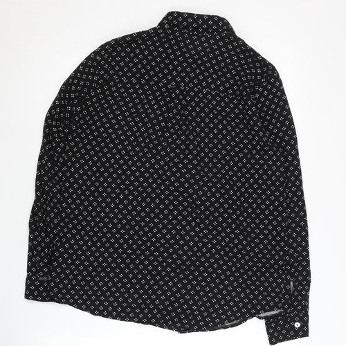 Oasis Women's Black Button-Up Shirt Size 10