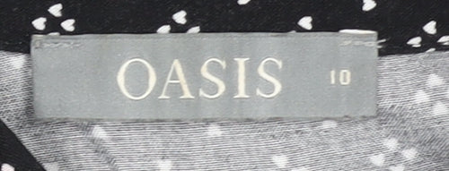 Oasis Women's Black Button-Up Shirt Size 10