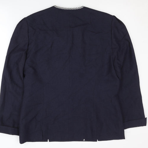 Hardob Women's Blue Double-Breasted Blazer, Size 14