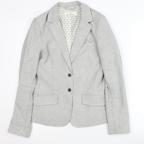 H&M Women's Grey Pinstripe Blazer, Size 8, Regular