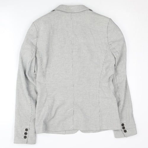 H&M Women's Grey Pinstripe Blazer, Size 8, Regular