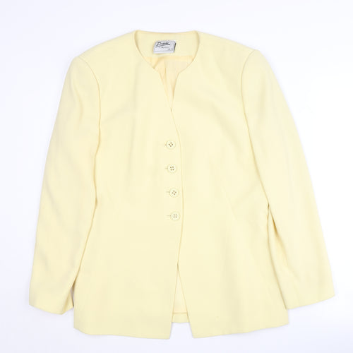 Frank Usher Women's Yellow Blazer Size 14, Lined, Classic