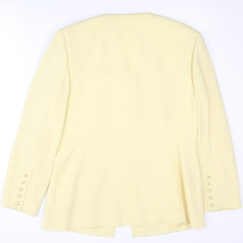 Frank Usher Women's Yellow Blazer Size 14, Lined, Classic